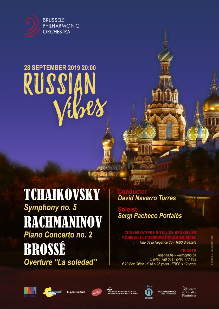 Affiche. Conservatoire. Brussels Philharmonic Orchestra|s Russian Vibes. 2019-09-28